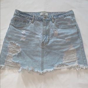 Mini denim skirt